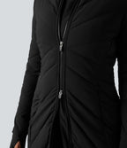 Doudoune PuffFlex col montant double zip avec passants pouces avec poches