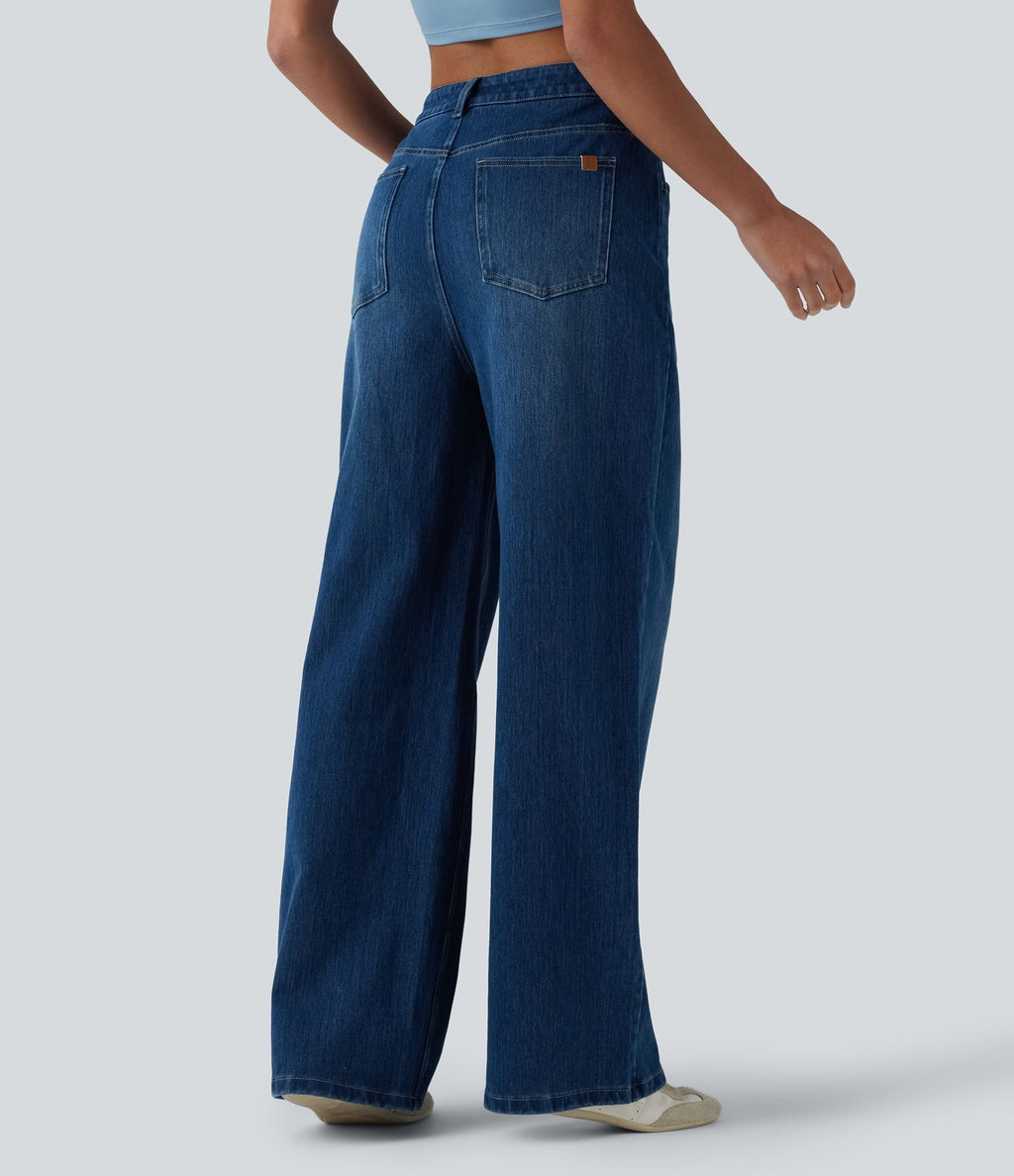 Jean Halara Flex™ taille haute large décontracté avec poches