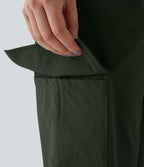 Jogging Cargo Casual à Taille Mi-Haute Cordon de Serrage et Poches Latérales
