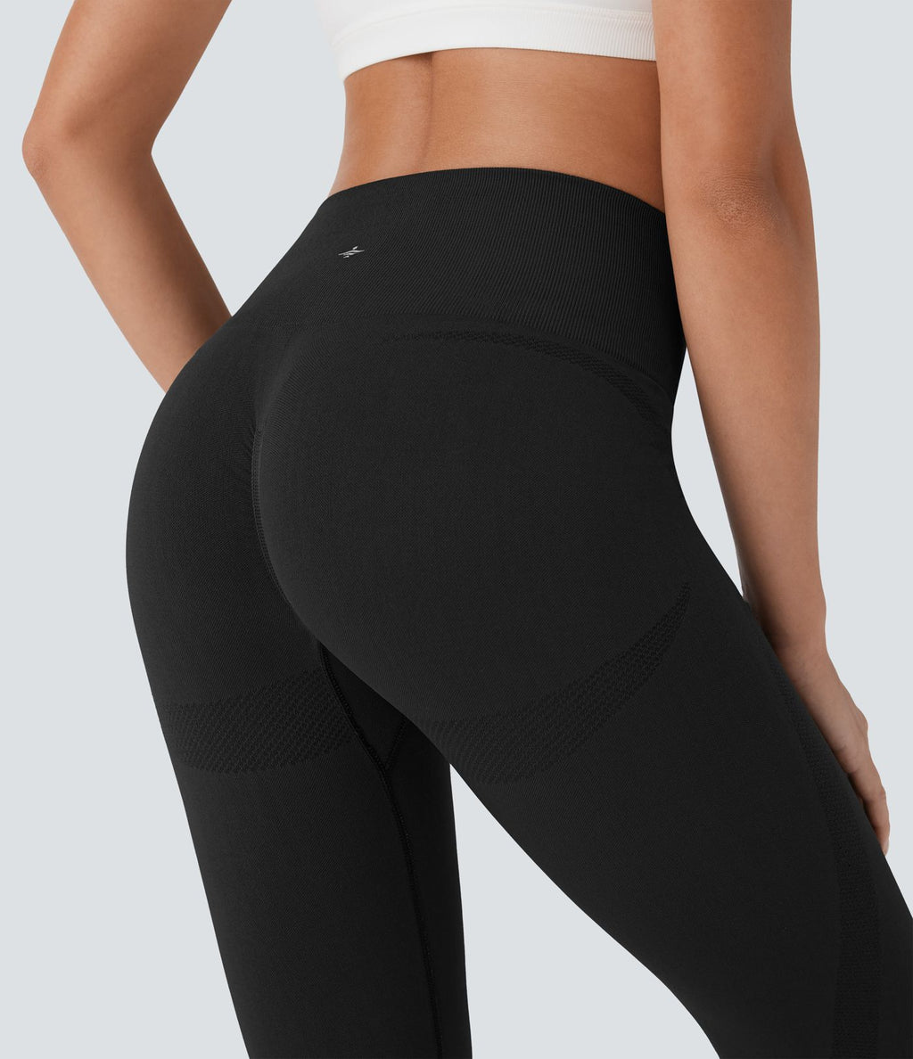 Legging capri yoga taille haute froncé sans couture OneForm Seamless Flow