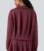Veste décontractée SpacerTek™ à manches longues, col et plis, avec fermeture éclair