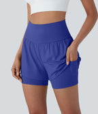 Short de yoga 2-en-1 SoftlyZero™ Airy taille très haute effet frais InstantCool 12,5 cm avec poches