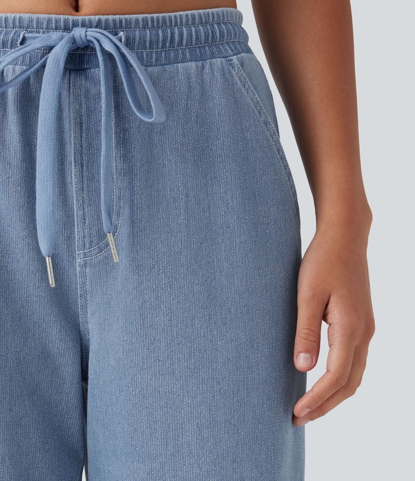 Jogging taille basse Halara Flex™ jambes larges, effet sparkle, avec poches