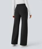 Pantalon  taille haute décontracté thermique Softlyzero™, jambes droites, boutons et poches multiples