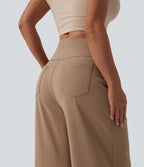 Pantalon large décontracté SoftlyZero™ Airy gainant taille haute effet frais InstantCool avec poches, protection solaire UPF50+