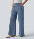 Halara Flex™ Jean large taille haute à boutons décoratifs avec poches