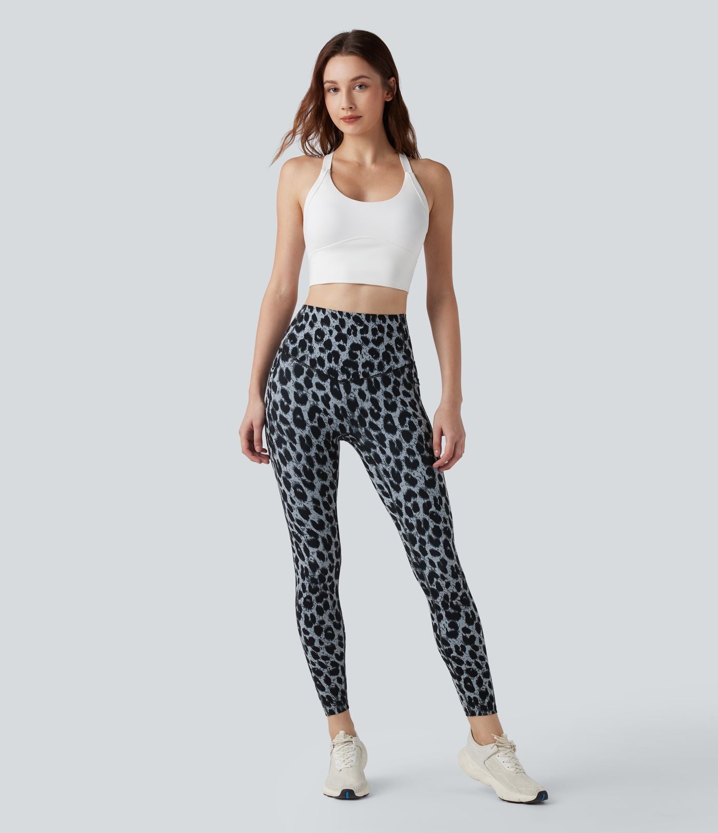 Legging de yoga gainant taille haute imprimé léopard avec poches Halara UltraSculpt™