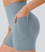 Short cycliste 12,5 cm d'entraînement gainant galbant taille haute avec effet scrunch et poches Halara UltraSculpt™