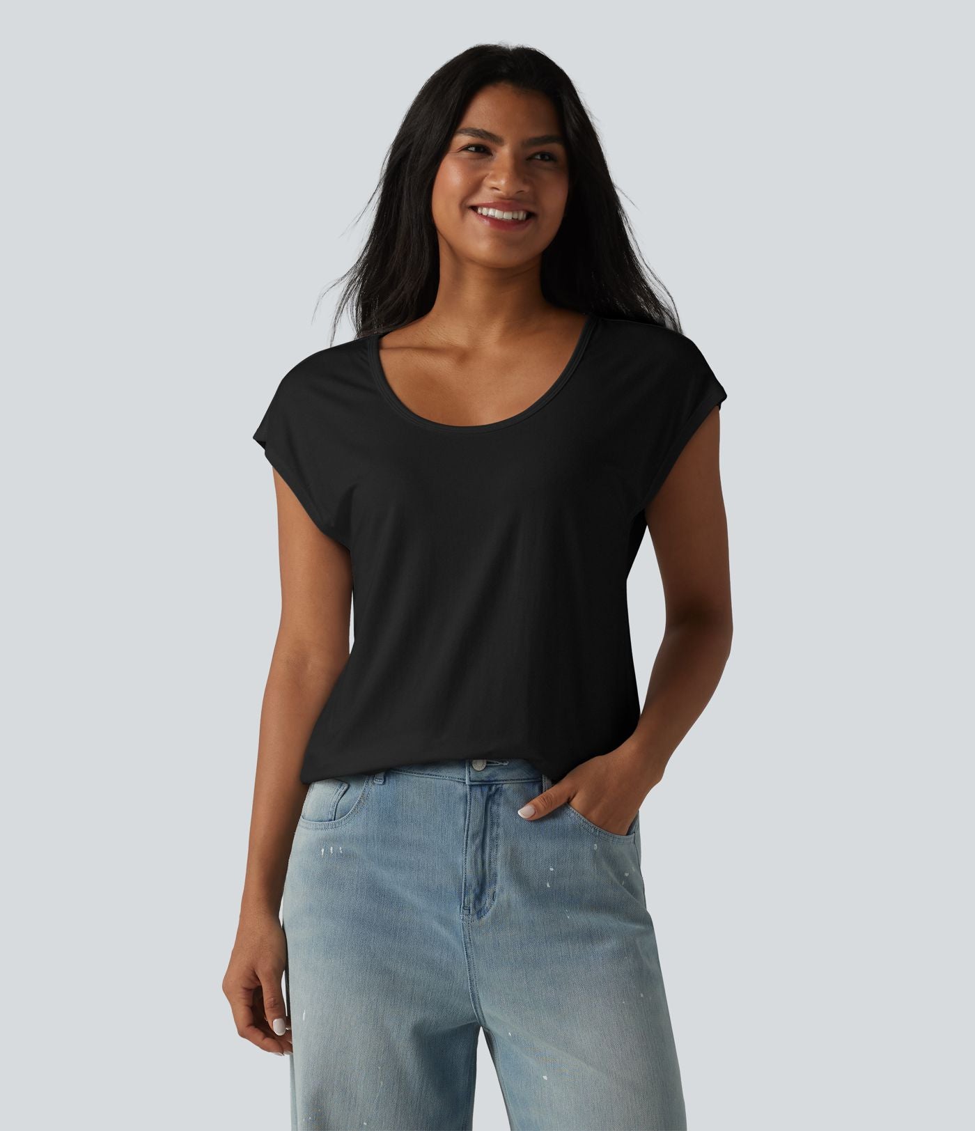 T-shirt col U manches courtes