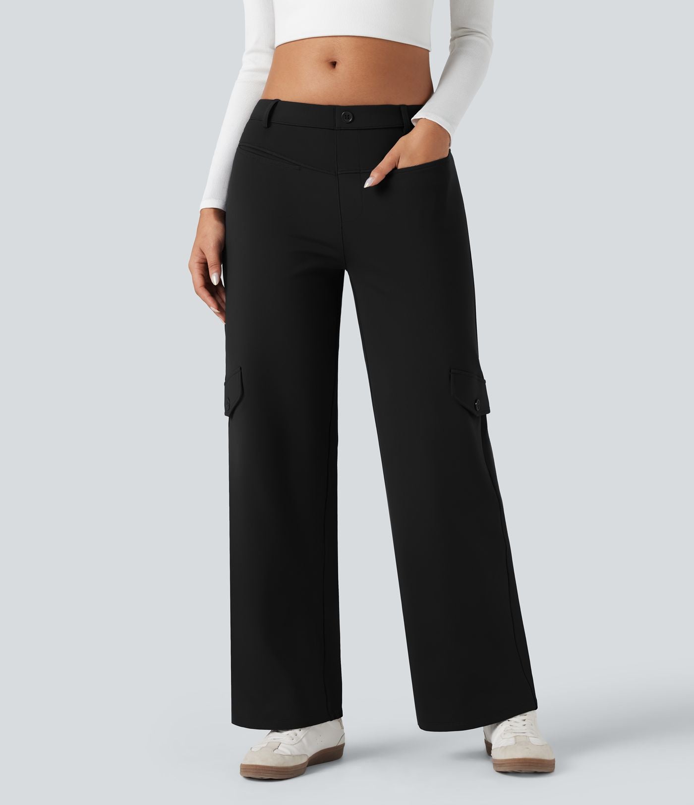 Pantalon tailleur thermique SoftlyZero™ Plush coupe droite taille mi-haute avec poches