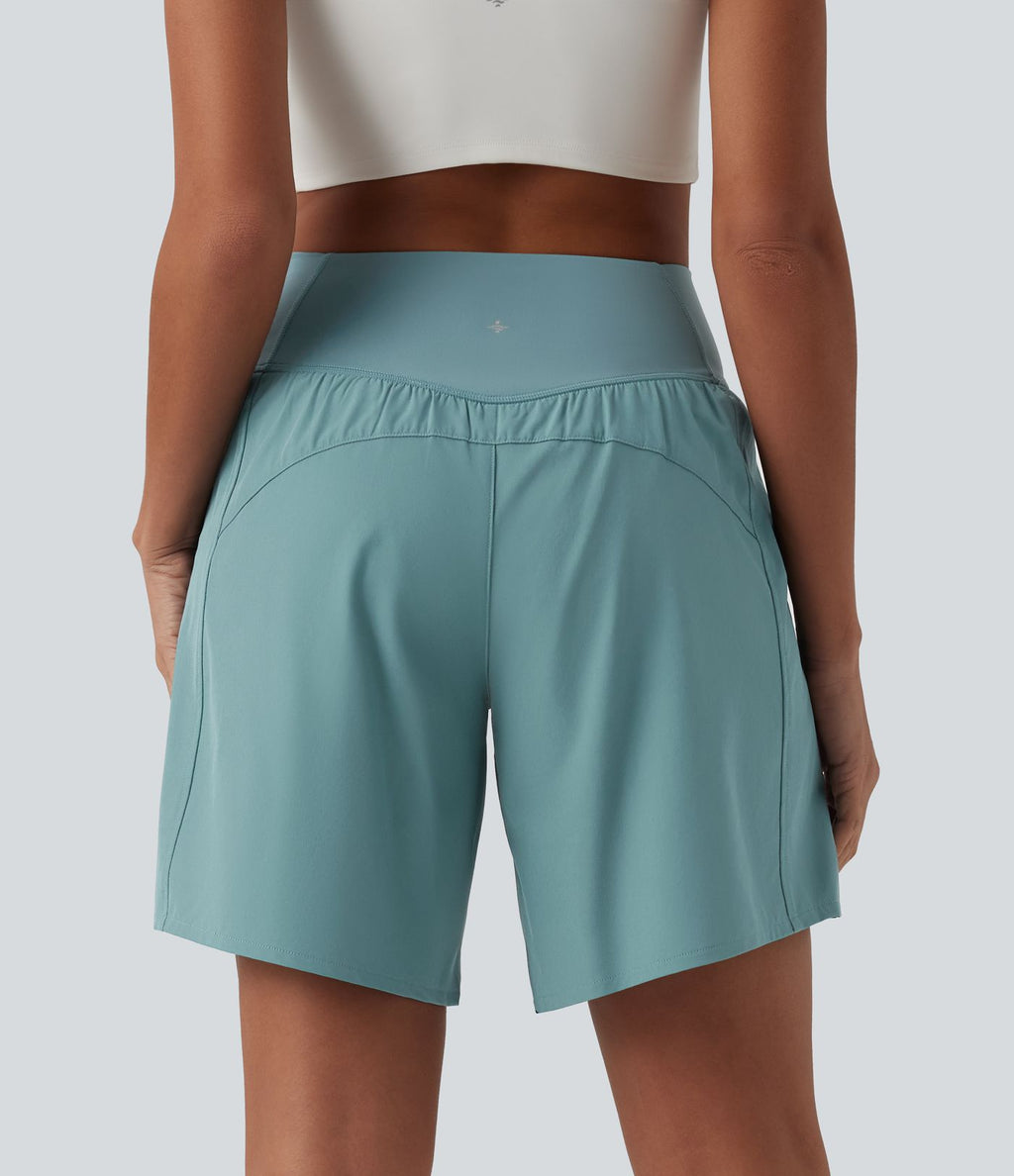 Short de yoga Breezeful™ 2-en-1 à séchage rapide taille haute croisée 17,5 cm avec poches