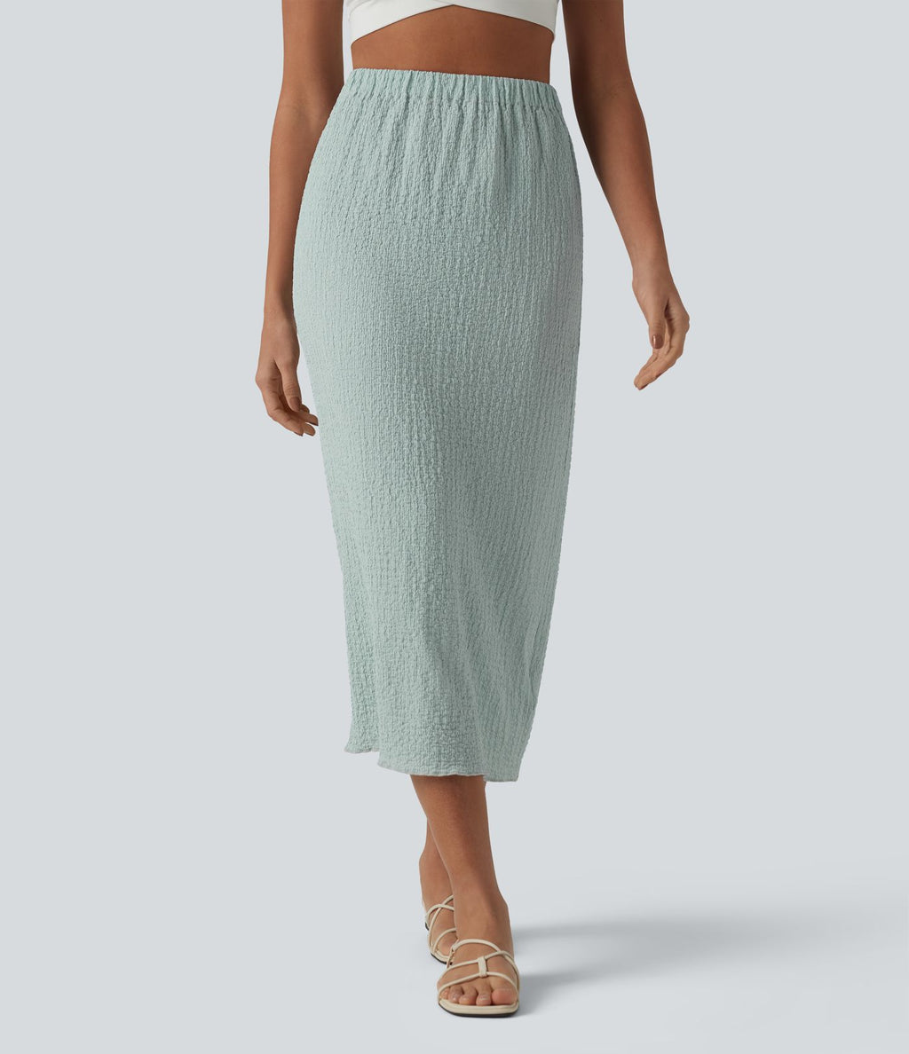 Jupe midi décontractée taille haute