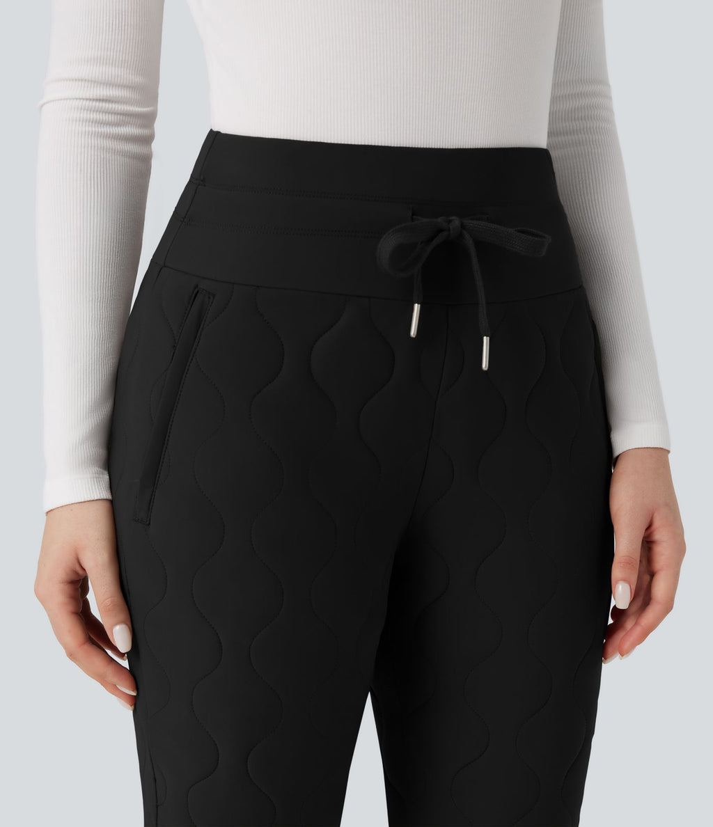 Jogging matelassé casual PuffFlex taille haute avec cordon de serrage et poches