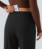 Pantalon de yoga large gainant taille haute avec poches