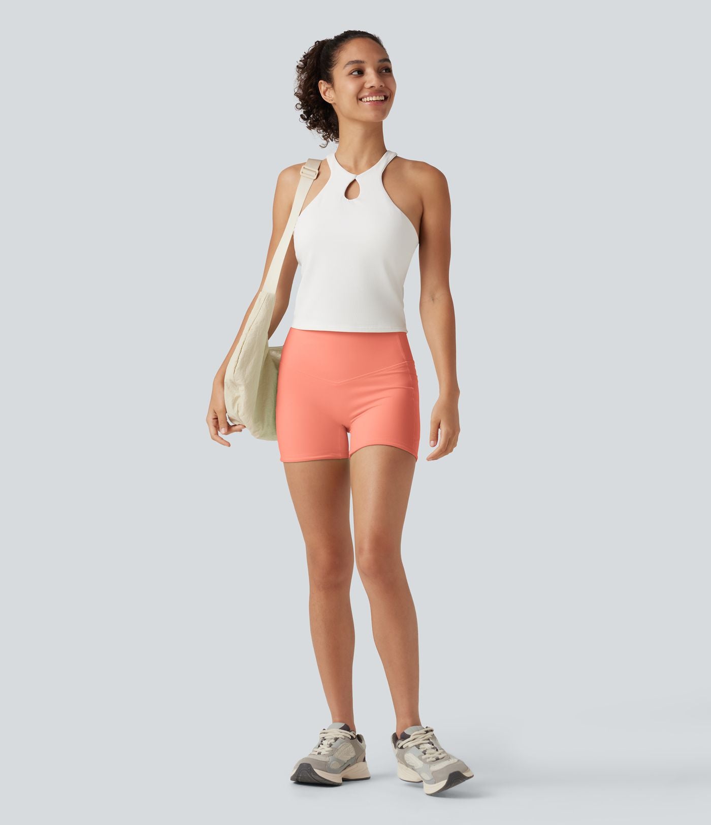 Short cycliste d’entraînement Halara UltraSculpt™ 8cm taille haute gainant avec poches