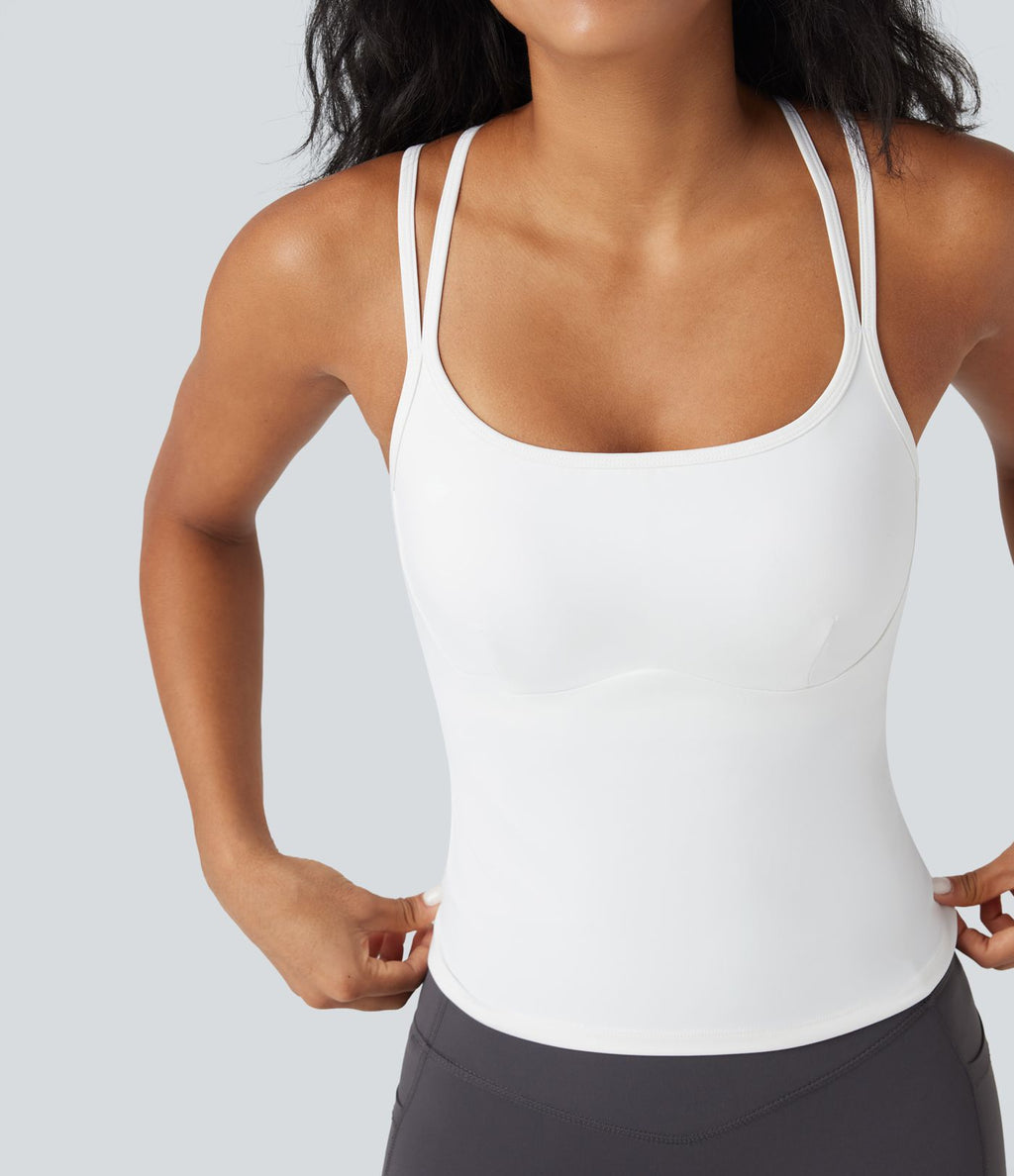 Débardeur yoga SoftlyZero™ Plush double bretelles dos croisé longueur étendue