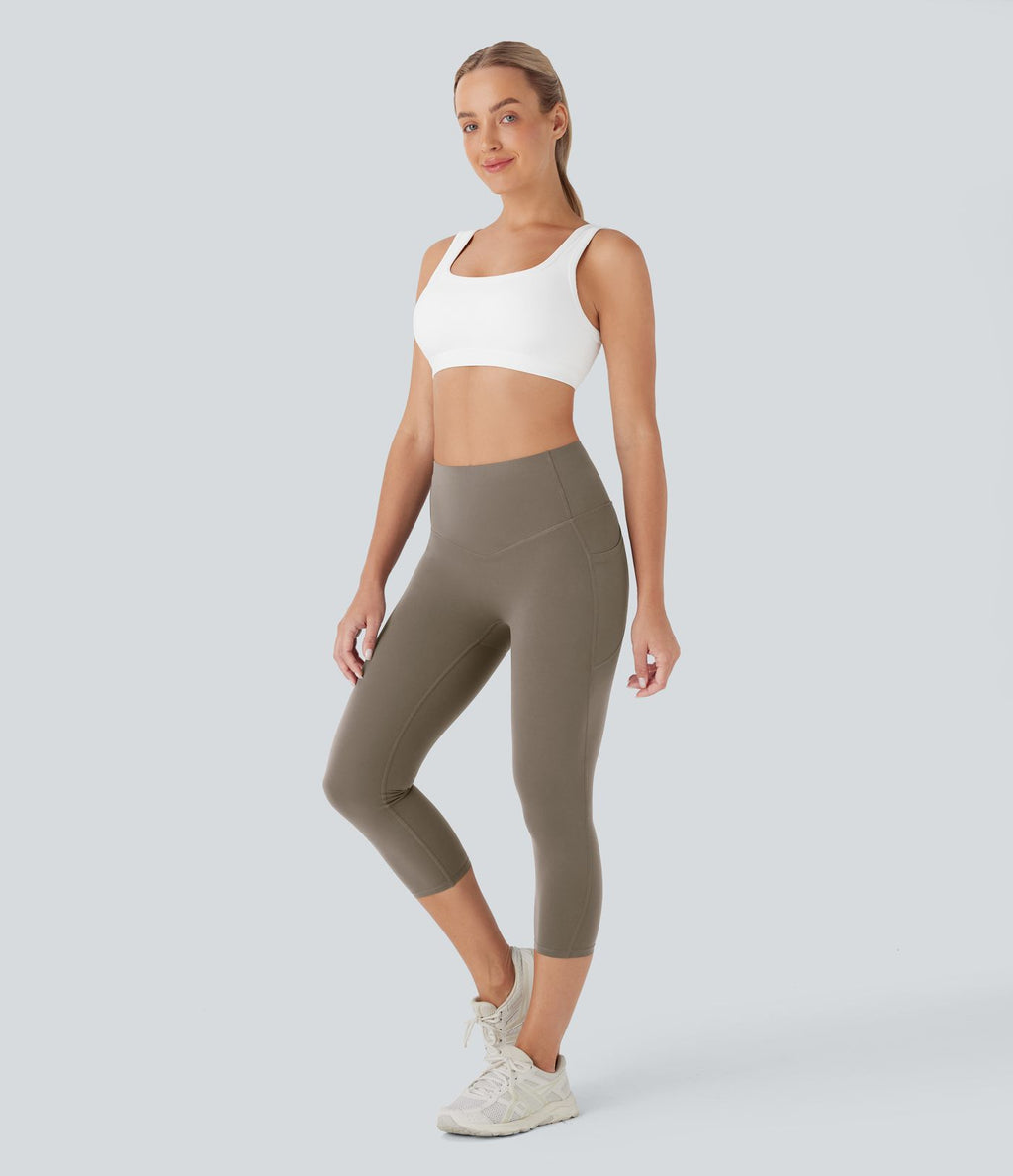 Legging corsaire d'entraînement gainant galbant taille haute avec poches Halara UltraSculpt™