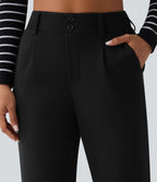 SpacerTek™ Pantalon fuselé décontracté taille haute avec poches