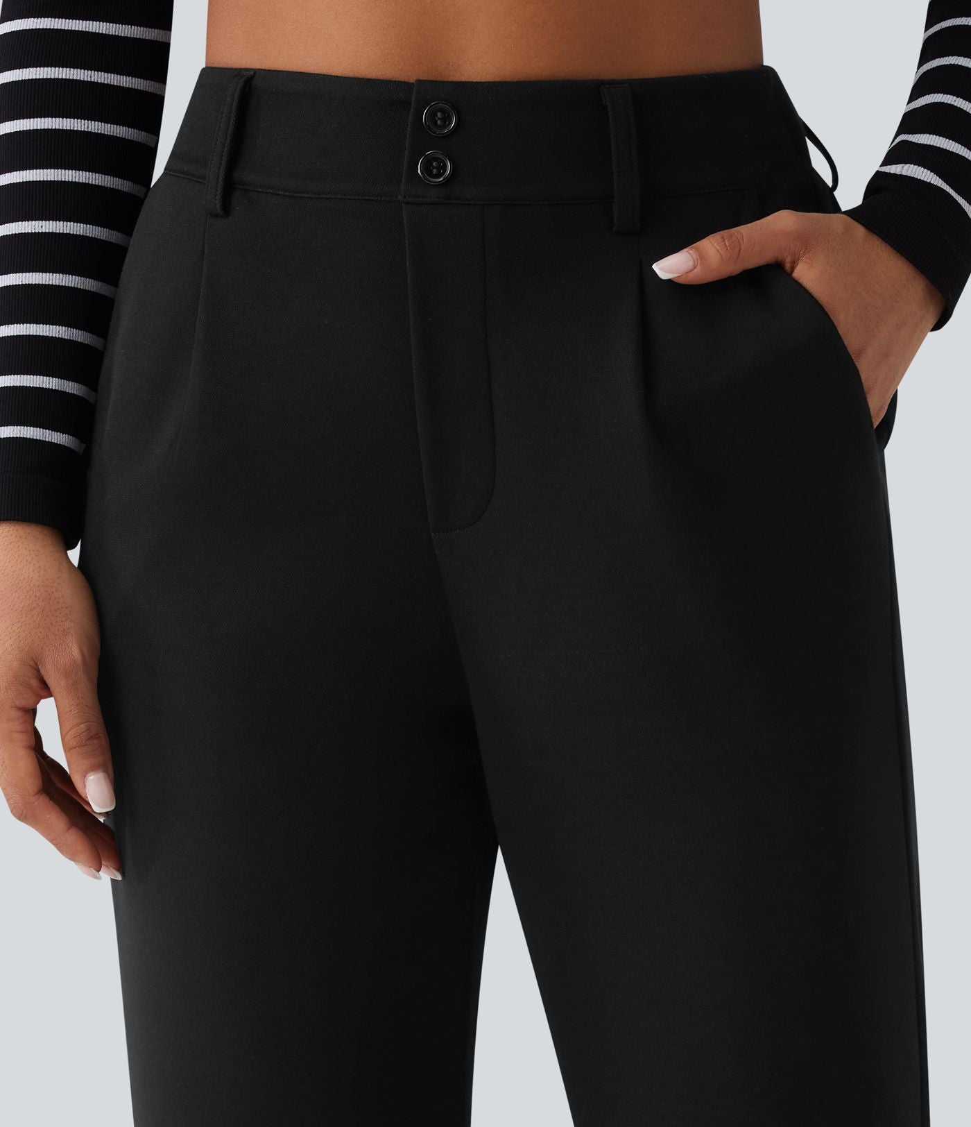 SpacerTek™ Pantalon fuselé décontracté taille haute avec poches