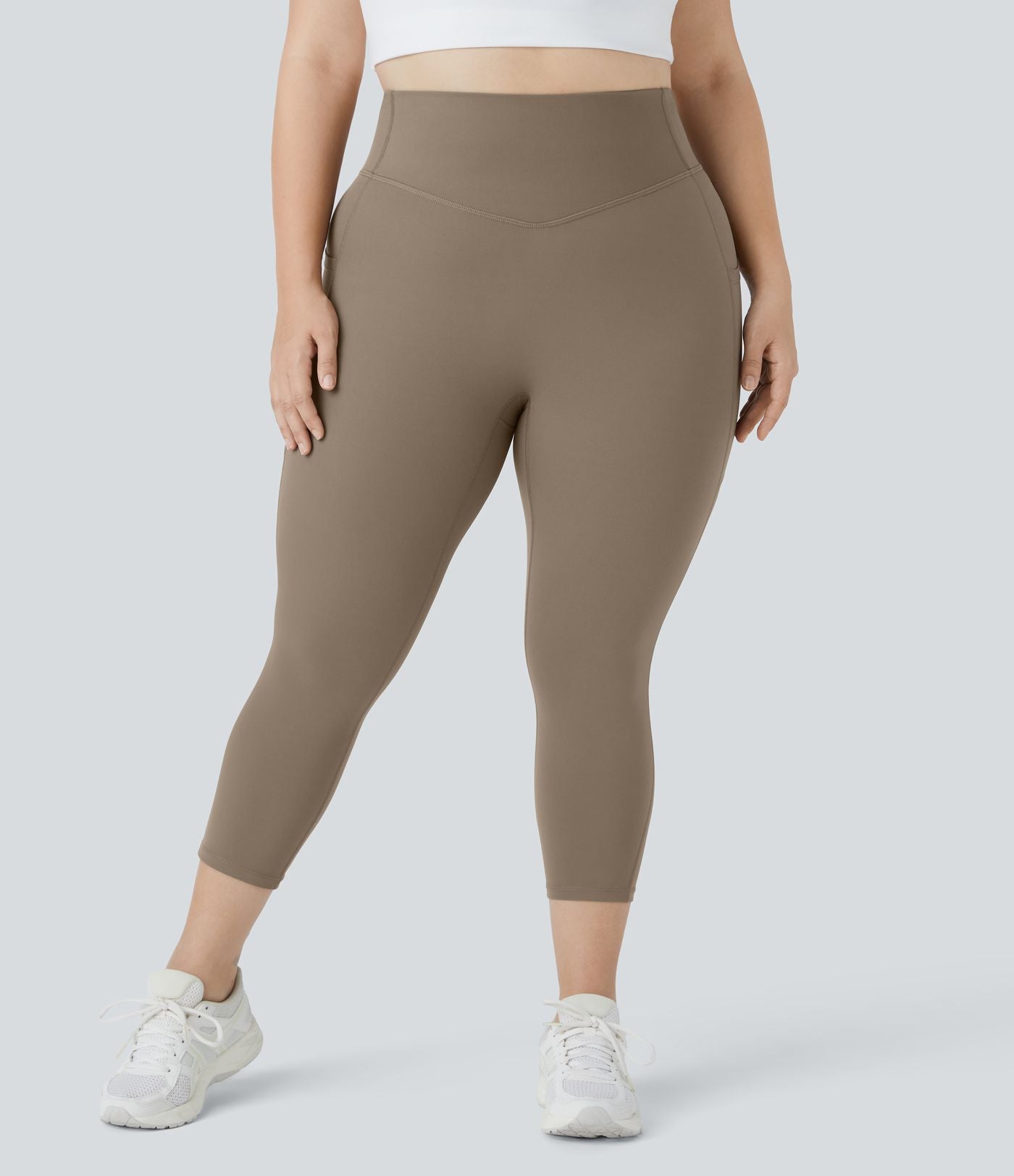 Legging Capri Training Taille Haute Poches Latérales Sculptante Grande Taille