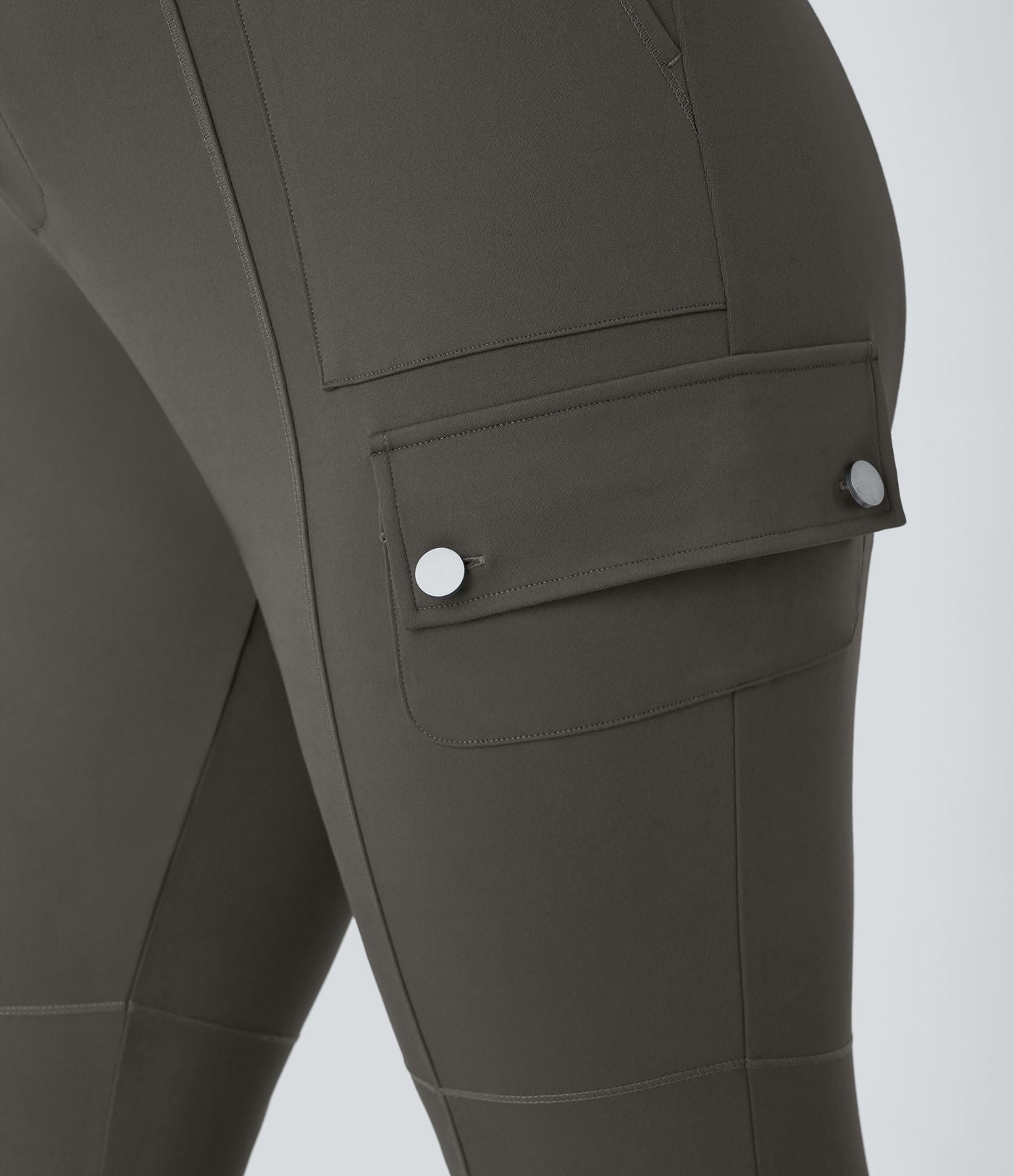 Pantalon cargo randonnée grande taille ajusté uni taille haute DayStretch avec poches zippées