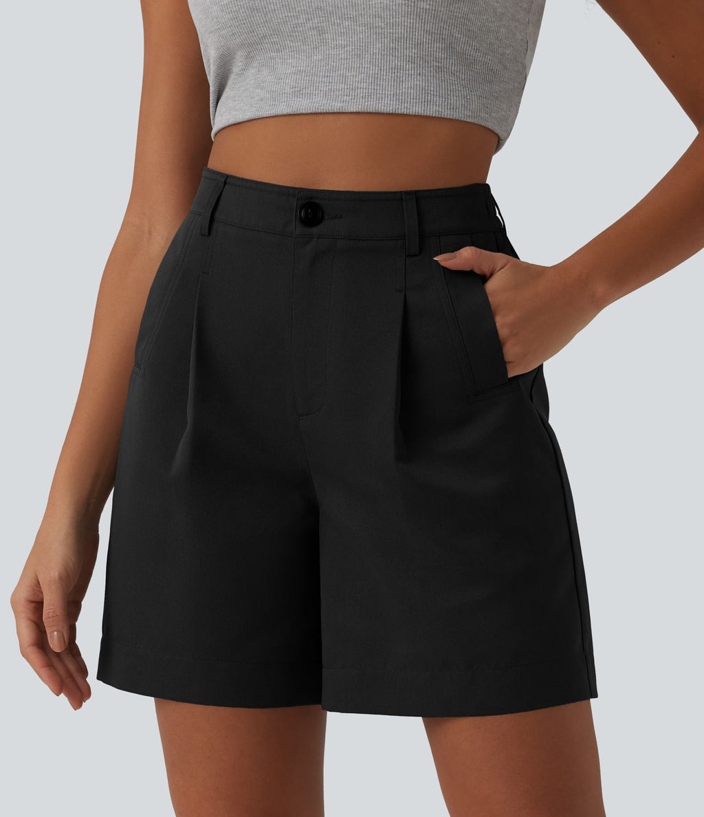 Short casual ample taille haute avec poches