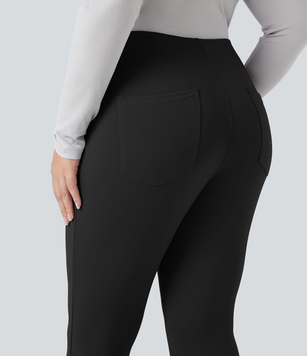 Pantalon tailleur fuselé taille haute grande taille Halara Flex™ avec poches