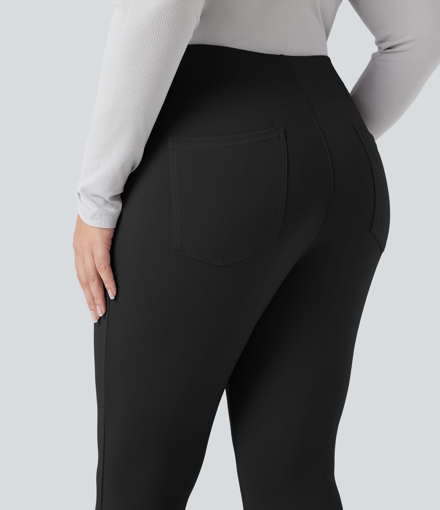 Pantalon tailleur fuselé taille haute grande taille Halara Flex™ avec poches