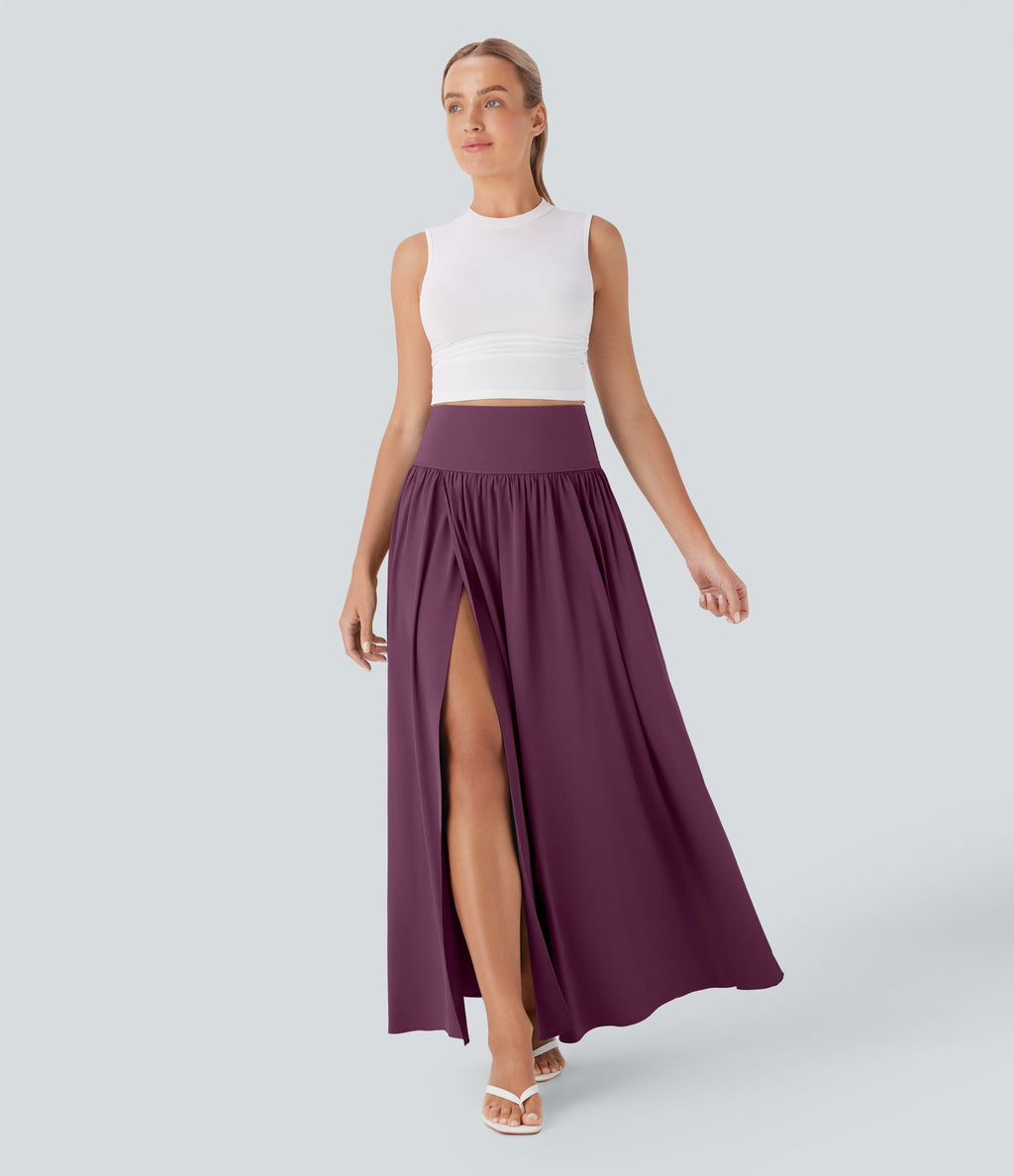 Jupe maxi fluide 2-en-1 gainante taille haute à séchage rapide Breezeful™