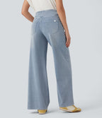 Jean décontracté ample gainant taille mi-haute avec poches Halara Flex™