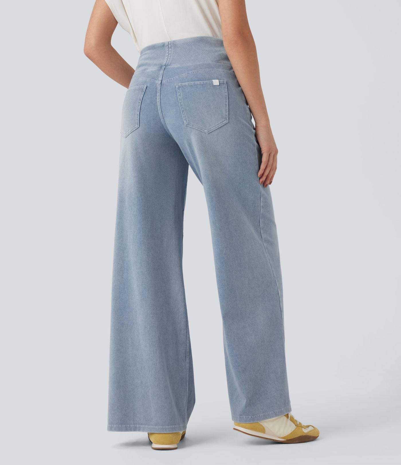Jean décontracté ample gainant taille mi-haute avec poches Halara Flex™