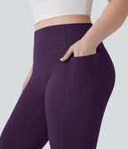 Pantalon de yoga à coupe bootcut gainant galbant taille haute grande taille avec effet scrunch et poches Halara UltraSculpt™