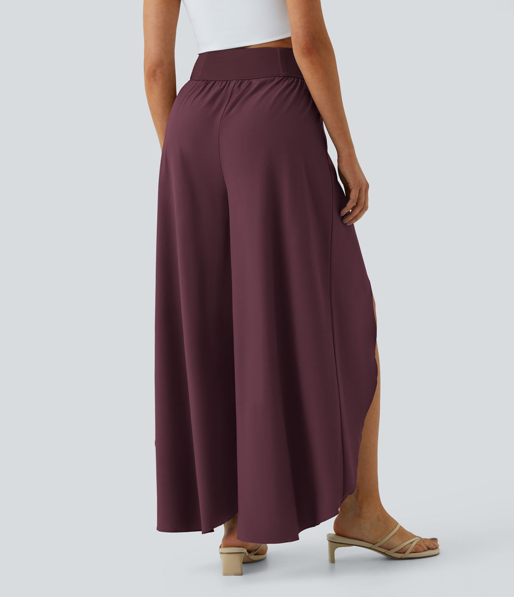 Breezeful™ Pantalon Large Fluide Séchage Rapide Taille Haute Poche Arrière