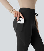 Legging de randonnée polaire 7/8 taille haute avec cordon de serrage et poches