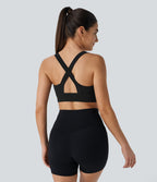 SpeedWave™ Brassière de Sport à Soutien Moyen avec Dos Croisé Nu Zip et Séchage Rapide