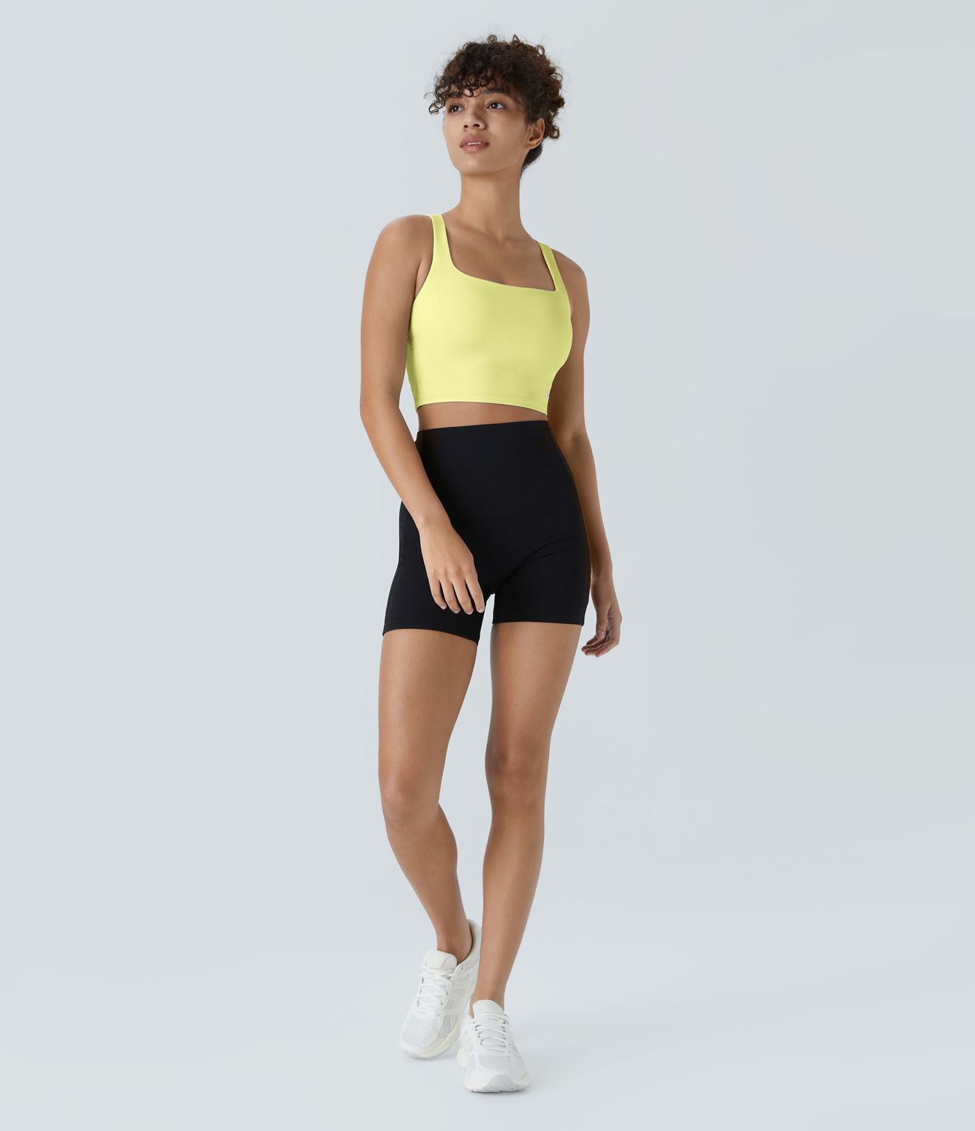 Débardeur yoga court SoftlyZero™ Airy col carré dos nu bretelles croisées effet frais InstantCool, bonnets A-C, protection solaire UPF50+