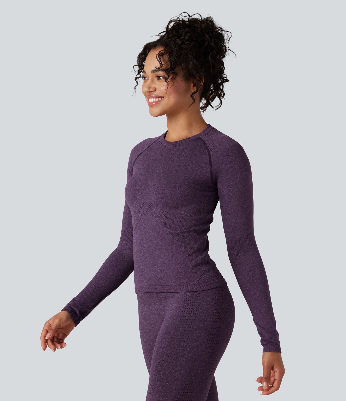 Haut de sport yoga col rond manches raglan longues sans couture OneForm Seamless Flow
