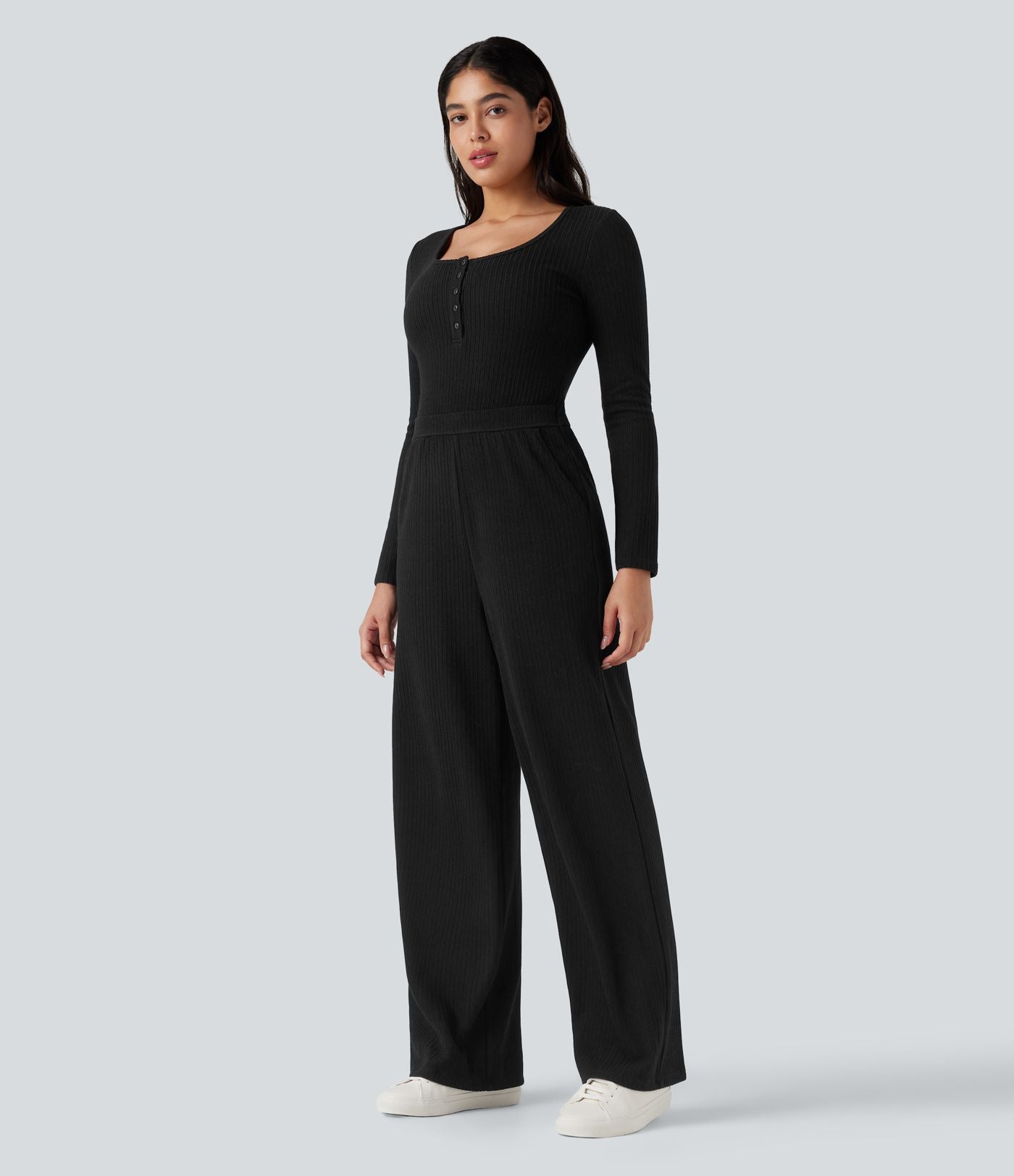 Combinaison côtelée henley manches longues avec poches - Easy Peasy