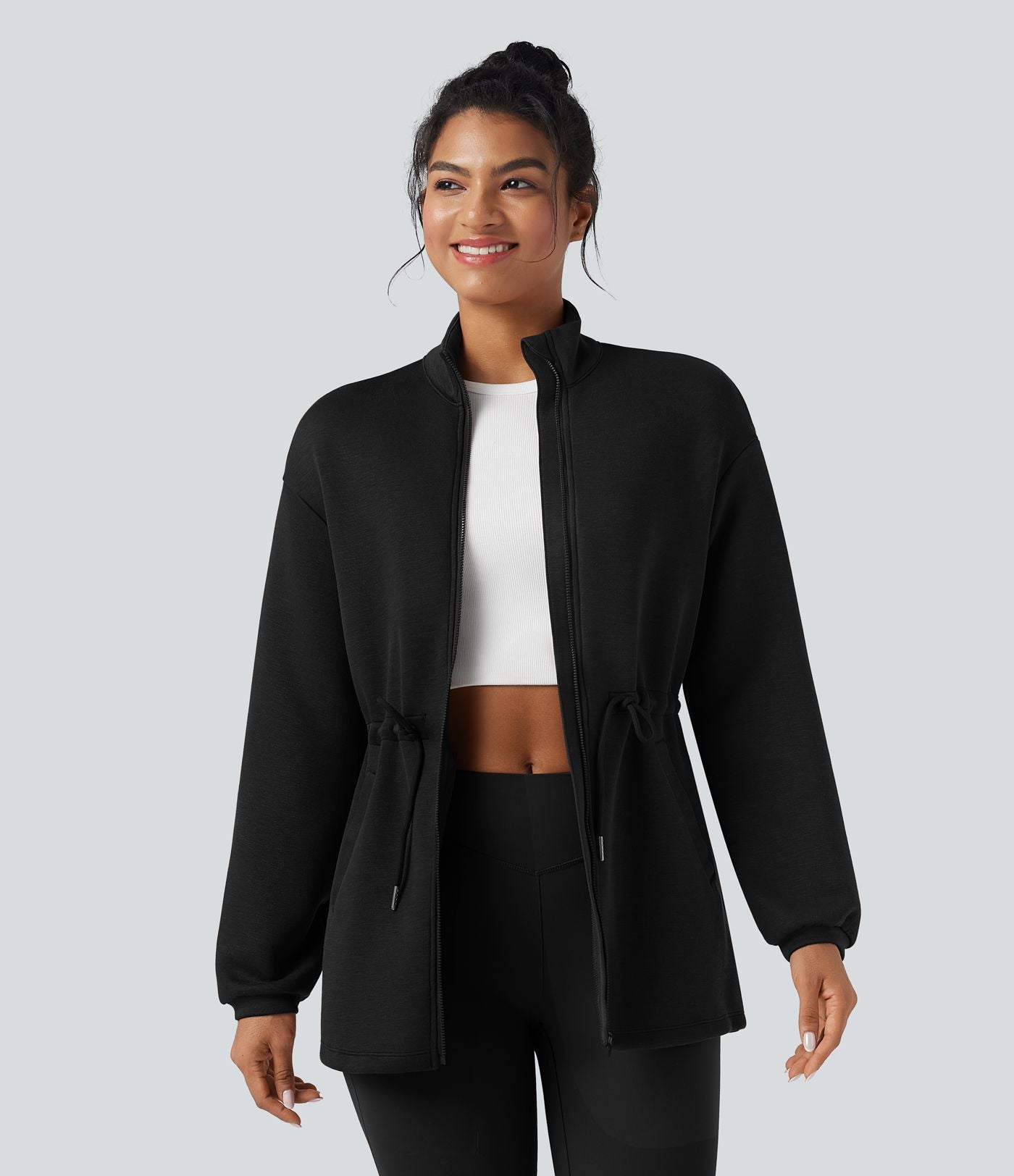 Veste décontractée SpacerTek™ col montant, manches longues avec cordon de serrage et poches
