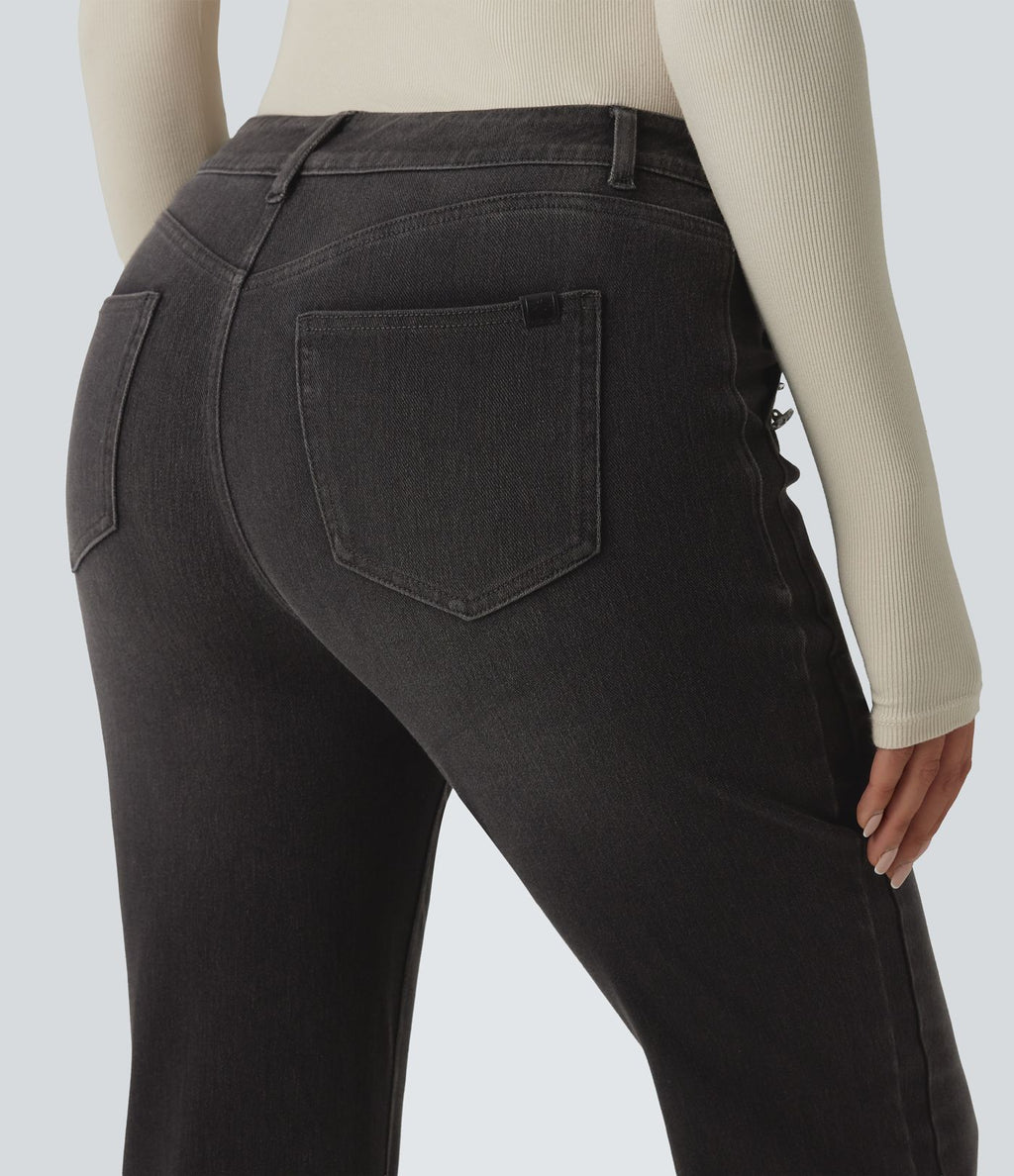 Halara Flex™ Jean bootcut casual taille mi-haute à boutons décoratifs avec poches