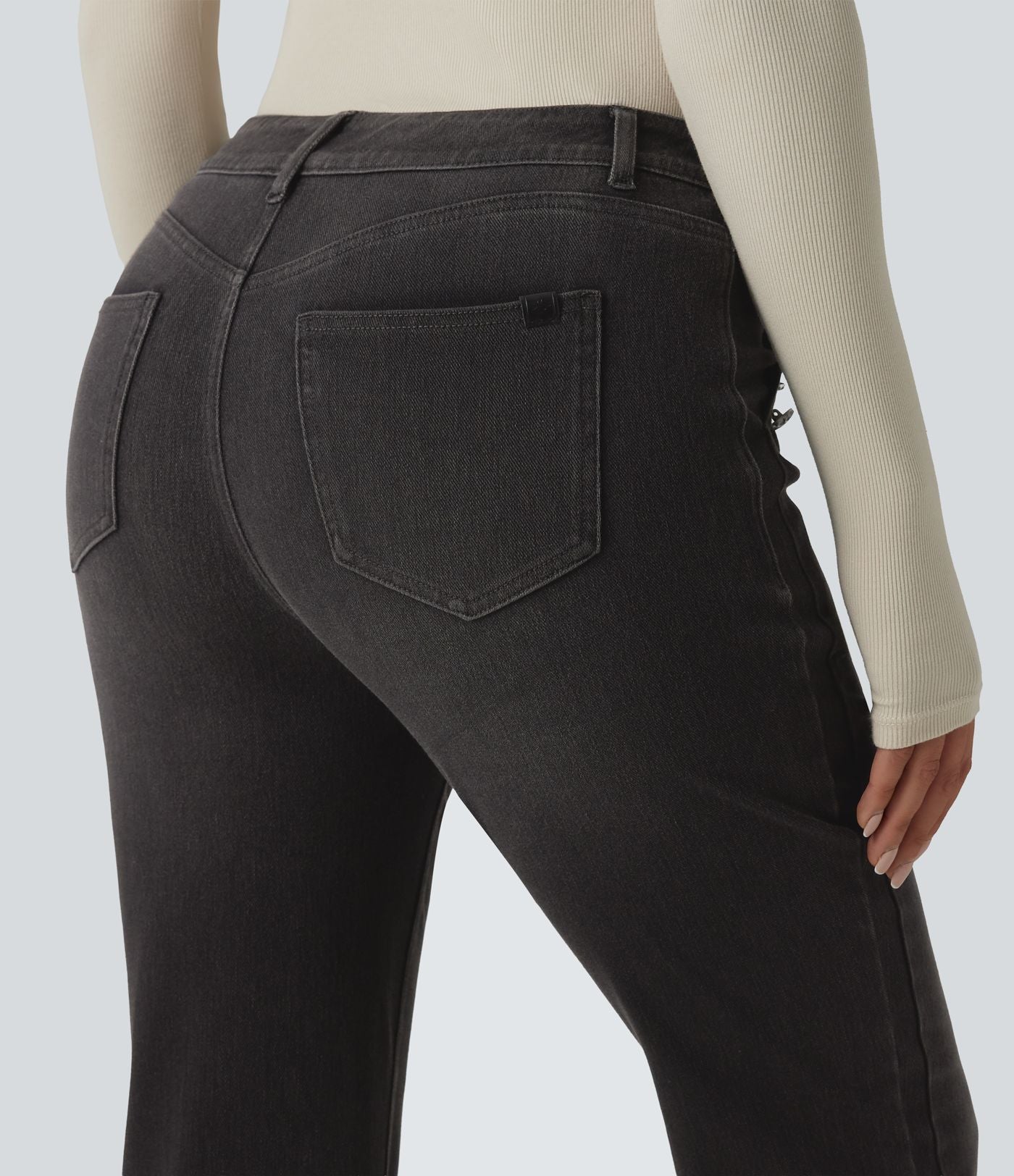 Halara Flex™ Jean bootcut casual taille mi-haute à boutons décoratifs avec poches