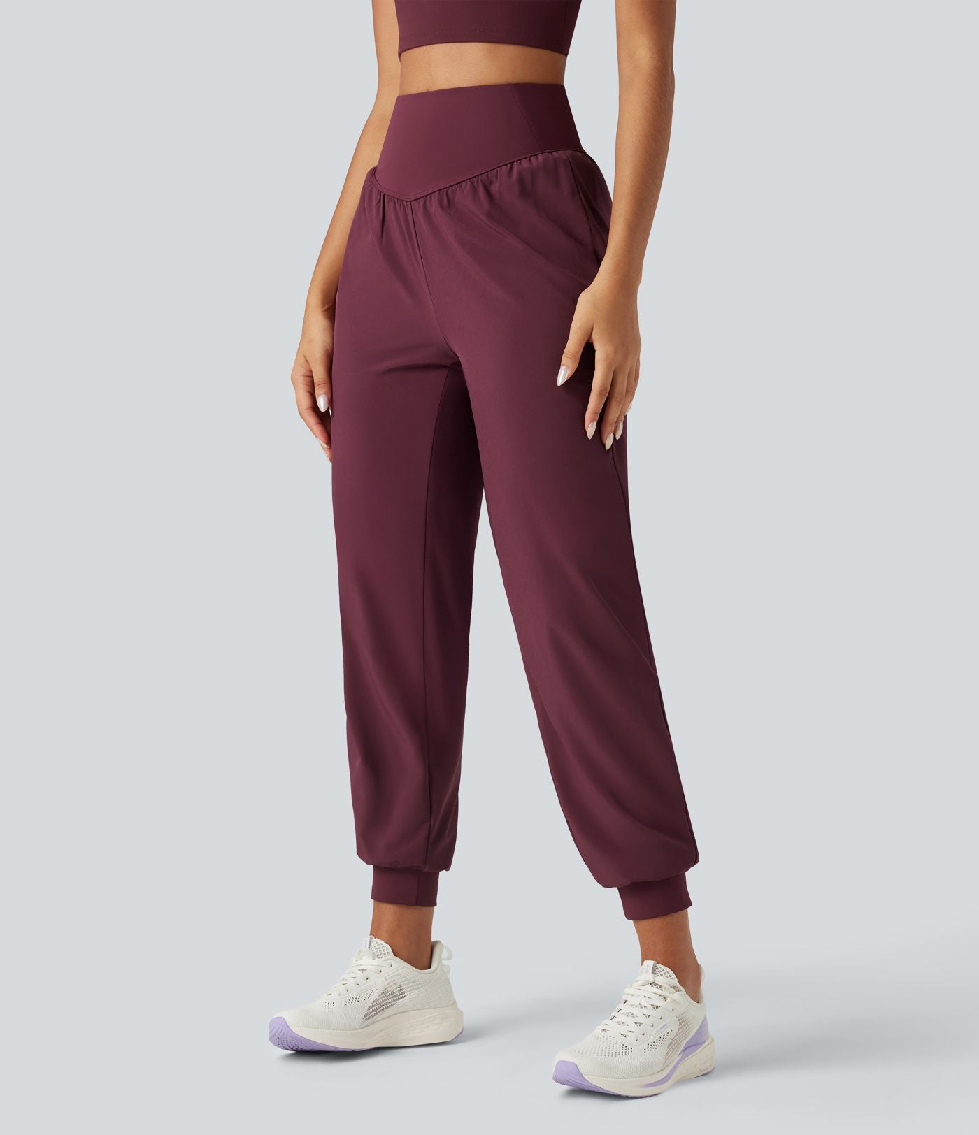Jogging de course gainant taille haute avec cordon de serrage intérieur et séchage rapide avec poches Breezeful™
