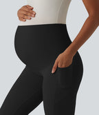 SoftlyZero™ Legging de yoga de maternité évasé taille super haute avec poches