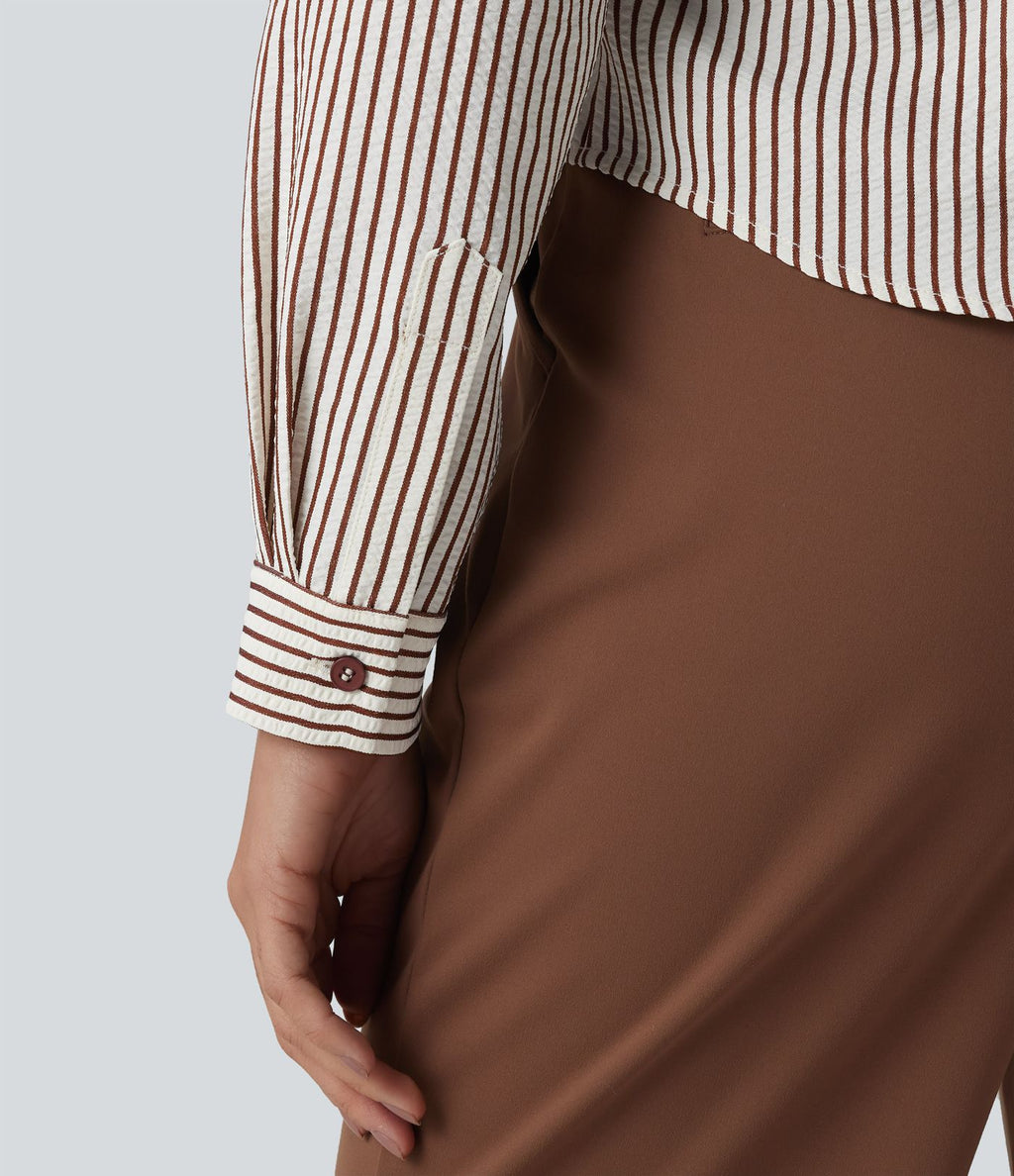 Chemise tailleur à rayures manches longues