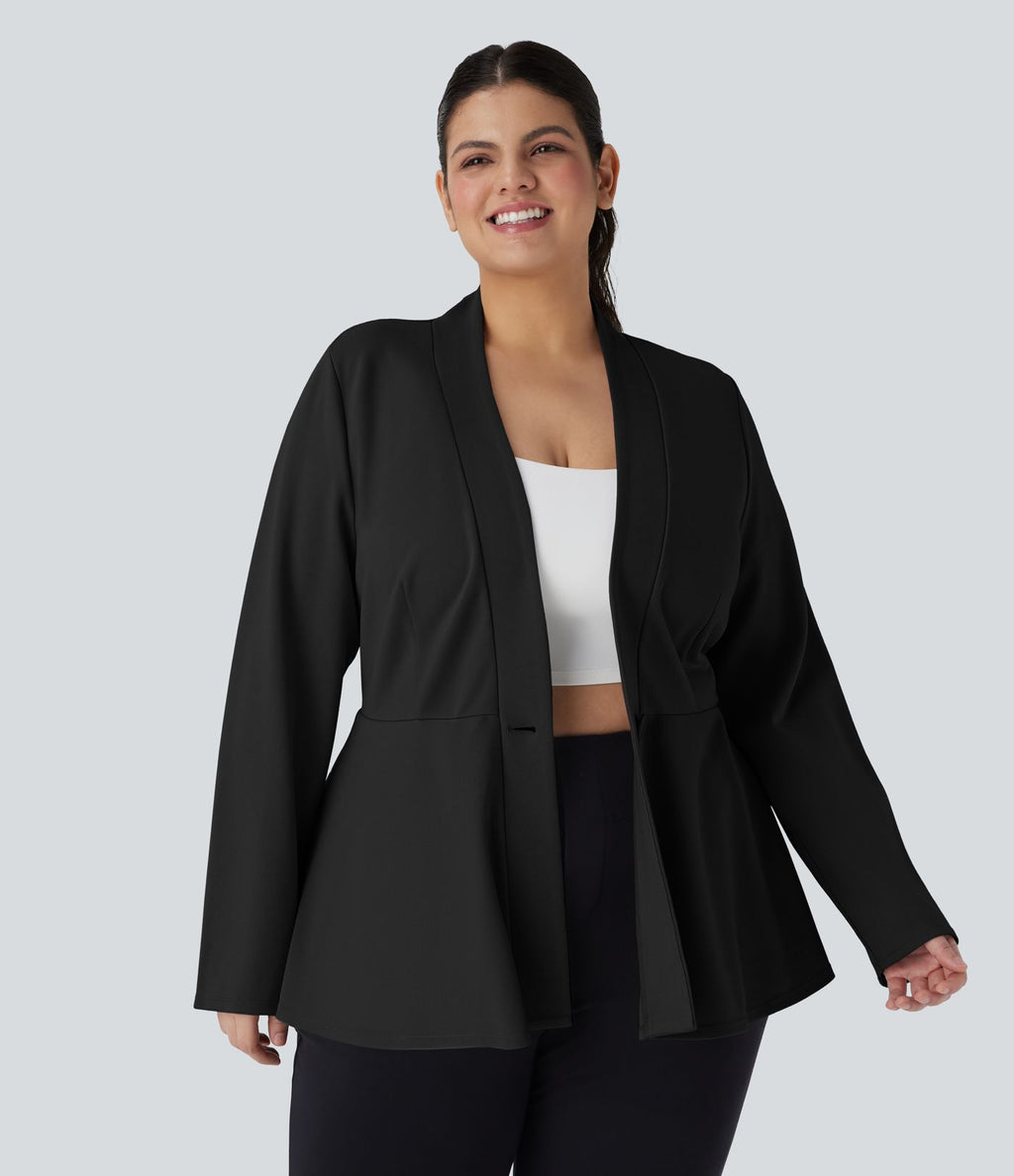 Veste de travail basque devant unique col V grande taille