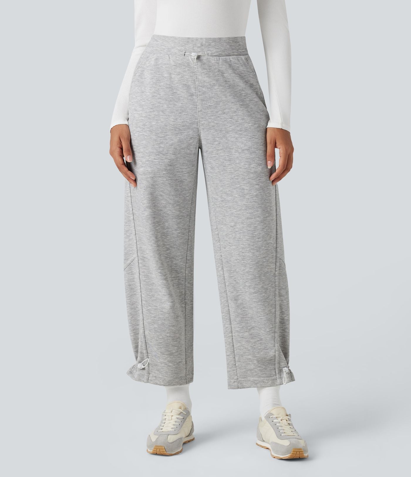 Pantalon jogging taille haute avec poches