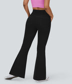 Halara Flex™ - Jean Ultra Evasé Tricot Extensible Lavé Poches Croisées Taille Haute
