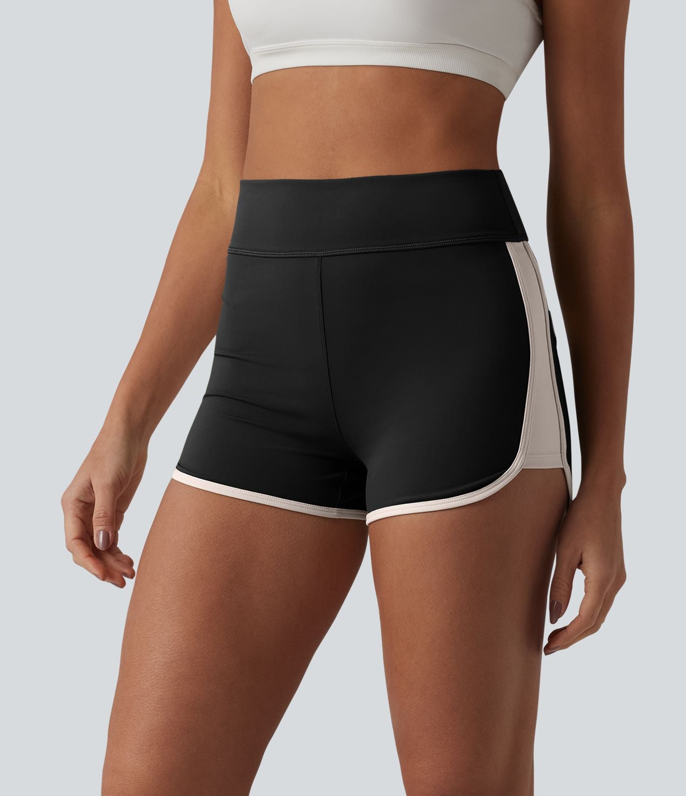 Short de sport SoftlyZero™ Airy 6,5 cm taille haute effet frais InstantCool color block, avec poches, protection solaire UPF50+