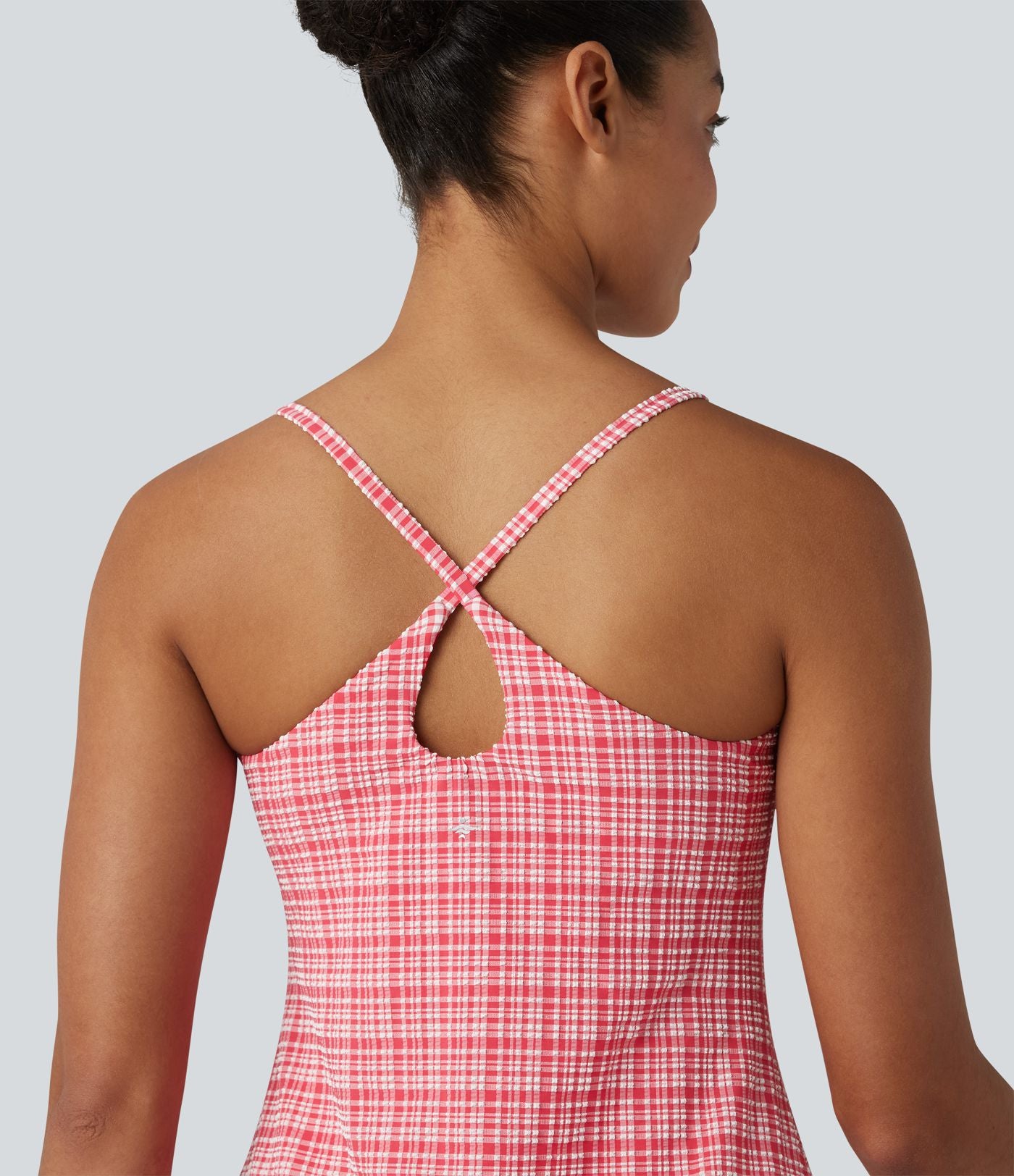 Robe sport mini 2-en-1 de tennis à carreaux tartan froissés, séchage rapide et poches – Édition Easy Peasy