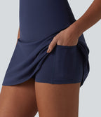 Robe de sport SoftlyZero™ Airy 2-en-1 à dos nageur croisé en mesh respirant avec brassière intégrée et effet frais InstantCool avec poches, protection solaire UPF50+